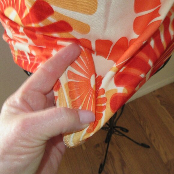 Pro Spirit V neck Orange floral knit top size s - Picture 6 of 8